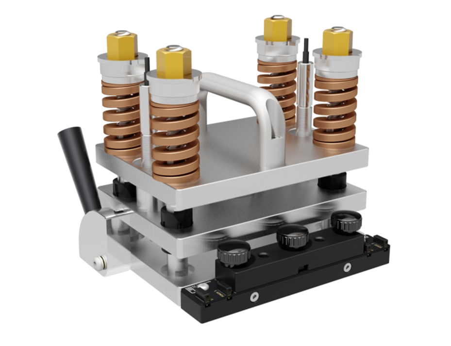 The team used a precision clamping fixture to apply consistent force during cycling